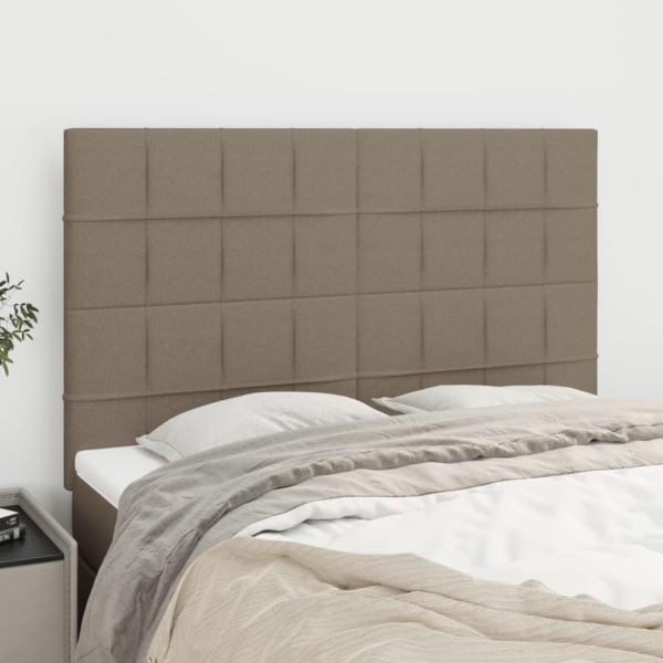 Headboard, brownish gray, 144x5x118/128 cm, fabric
