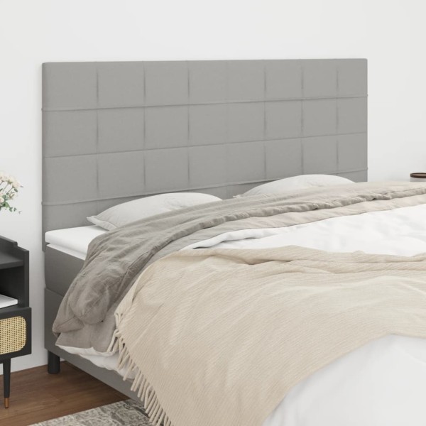 Headboard, light grey, 180x5x118/128 cm, fabric