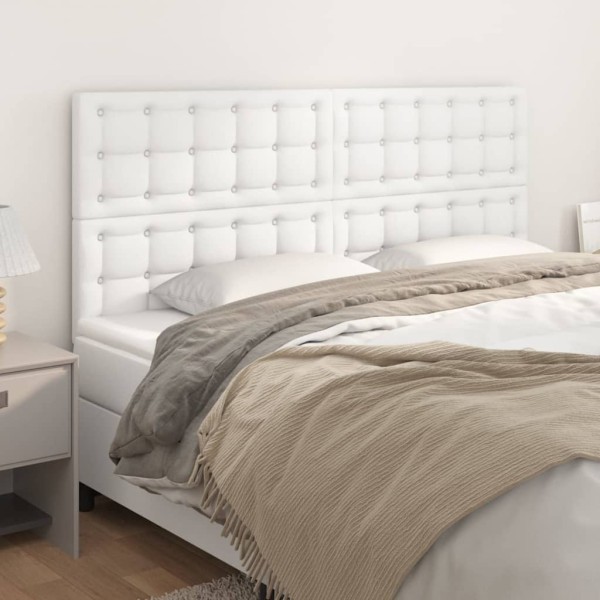 Headboard, white, 160x5x118/128 cm, artificial leather