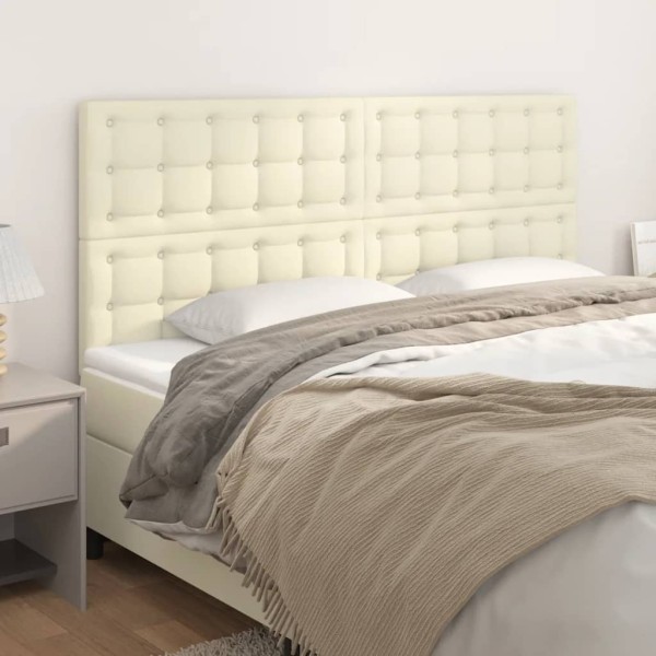 Headboard, cream color, 160x5x118/128 cm, artificial leather
