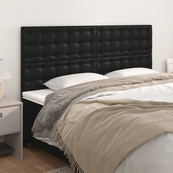 Headboard, black, 200x5x118/128 cm, artificial leather
