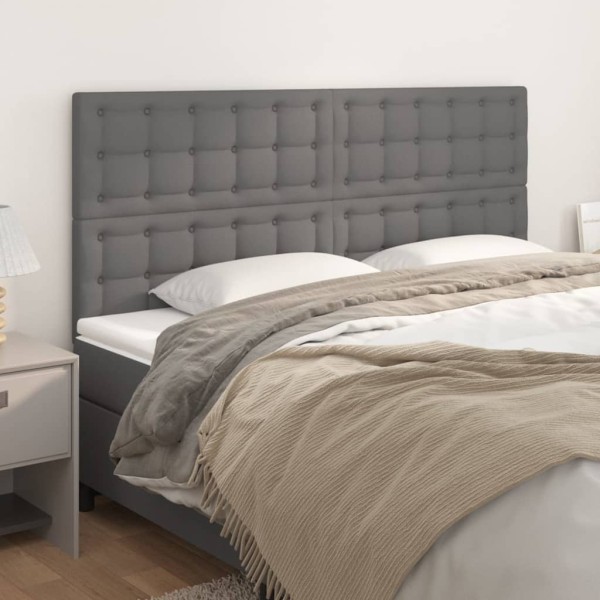 Headboard, gray, 200x5x118/128 cm, artificial leather
