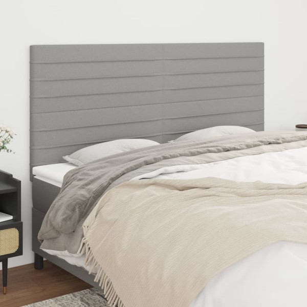 Headboard, light grey, 200x5x118/128 cm, fabric