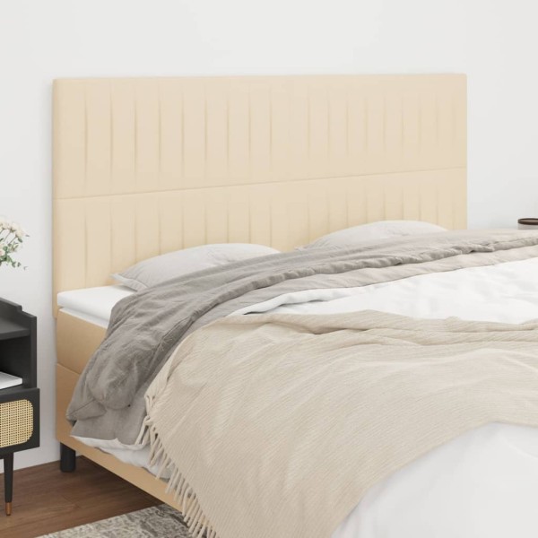 Headboard, cream color, 160x5x118/128 cm, fabric
