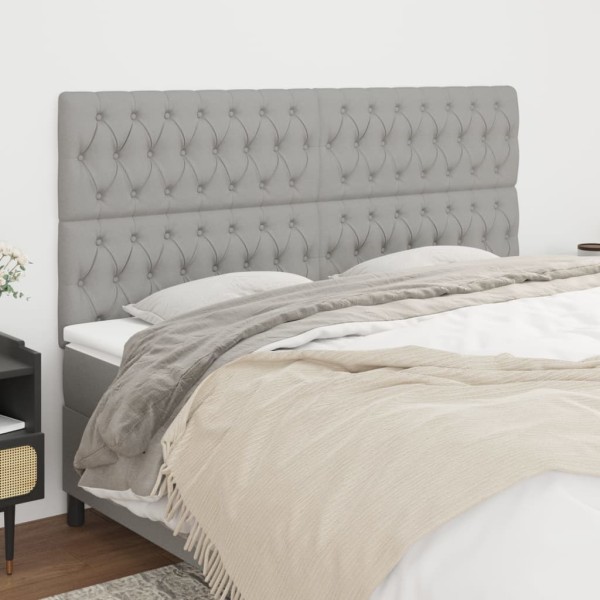 Headboard, light gray, 180x7x118/128 cm, fabric