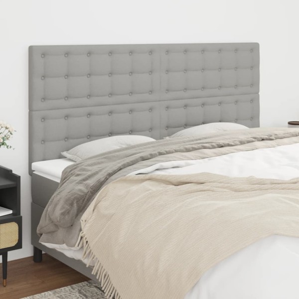Headboard, light grey, 160x5x118/128 cm, fabric