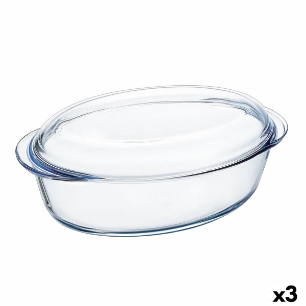 Uunivuoka Pyrex Classic Vidrio Läpinäkyvä Lasi 33 x 20 x 10 cm Kannellinen (3 osaa)