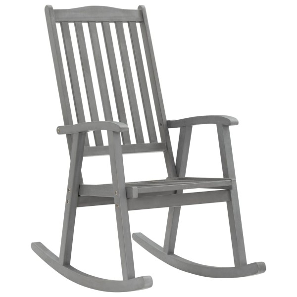 Rocking chair, gray color, solid acacia wood
