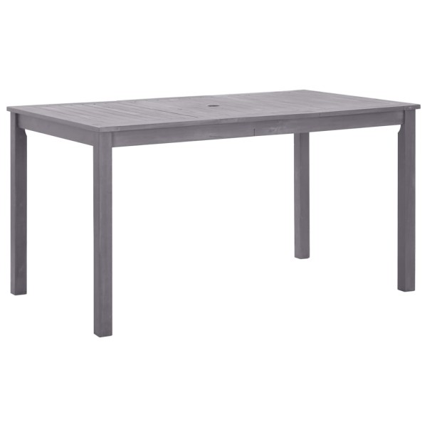 Garden table, bleached gray, 140x80x74cm, solid acacia