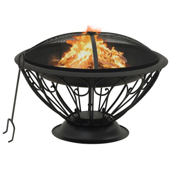Fire pit with chimney, 75 cm, steel, XXL