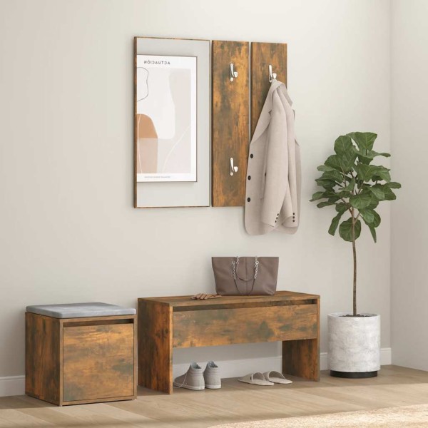 Corridor furniture set, smoky oak, processed wood