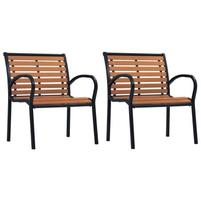 Garden chairs, 2 pcs, black...