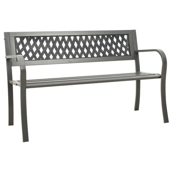 Garden bench, gray, 125cm, steel