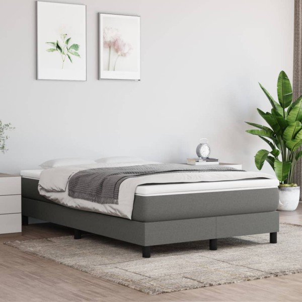 Bed frame with springs, dark gray, 120x200cm, fabric