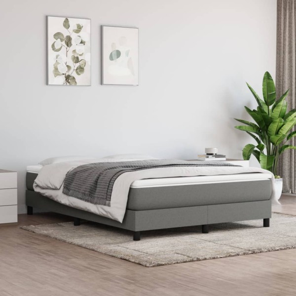 Bed frame with springs, dark gray, 140x200cm, fabric