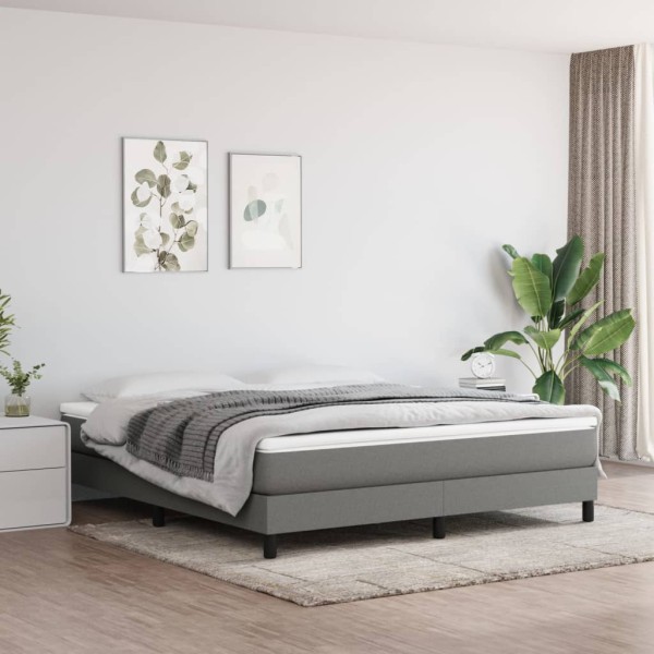 Bed frame with springs, dark gray, 160x200cm, fabric