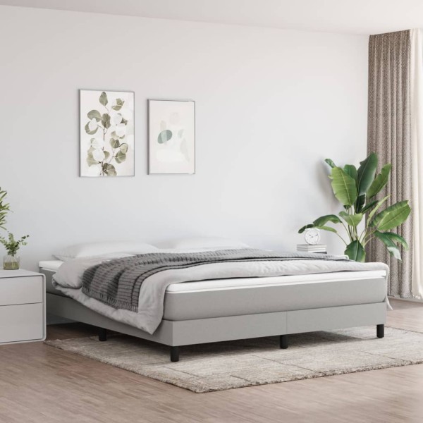 Bed frame with springs, light gray, 180x200cm, fabric