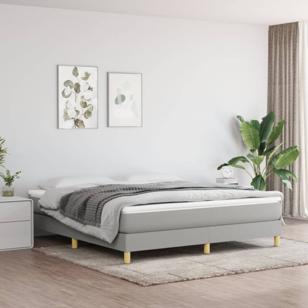 Bed frame with springs, light gray, 180x200cm, fabric