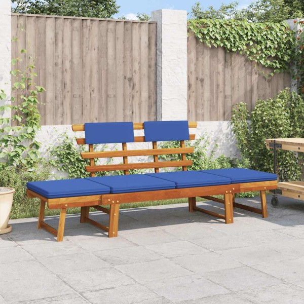 Garden bench with cushions, 190 cm, solid acacia