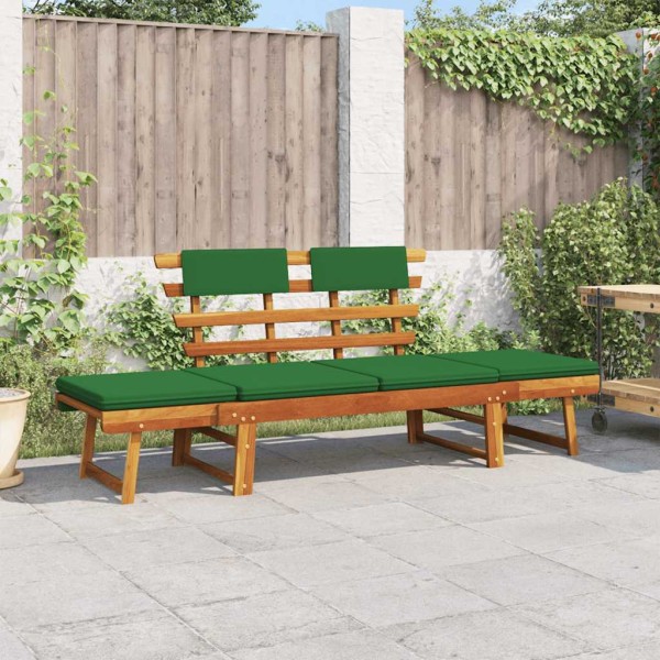Garden bench with cushions, 190 cm, solid acacia