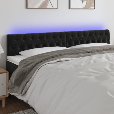 Headboard with LED, black,...