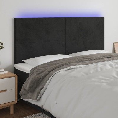 Headboard with LED, black,...