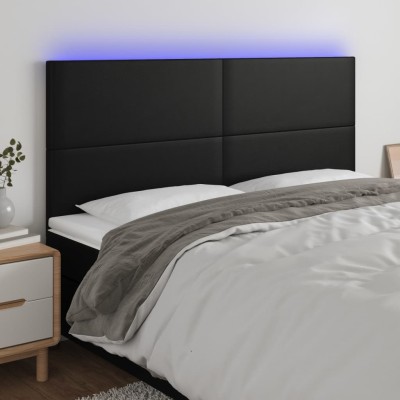 Headboard with LED, black,...