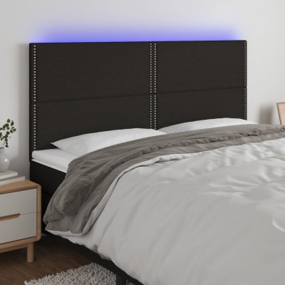 Headboard with LED, black,...