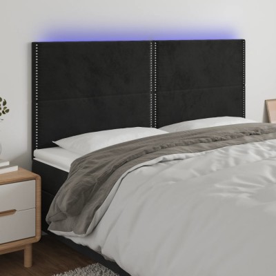 Headboard with LED, black,...