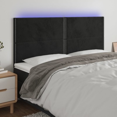 Headboard with LED, black,...