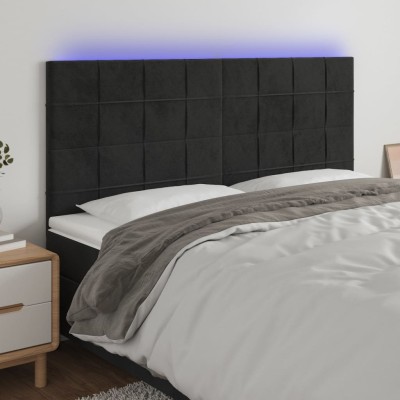 Headboard with LED, black,...
