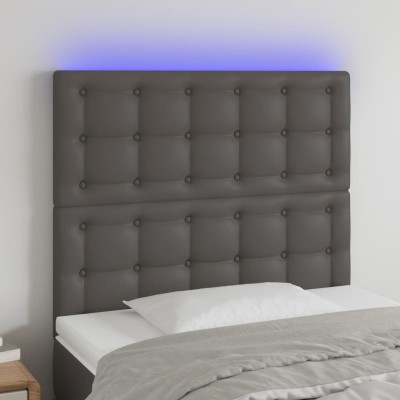 Headboard with LED, gray,...