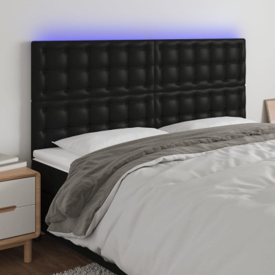 Headboard with LED, black,...