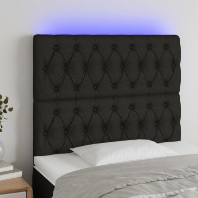 Headboard with LED, black,...