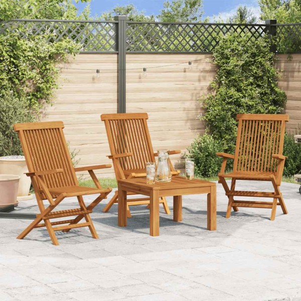 Garden chairs, 3 pcs., solid teak wood
