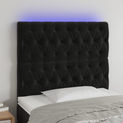 Headboard with LED, black,...