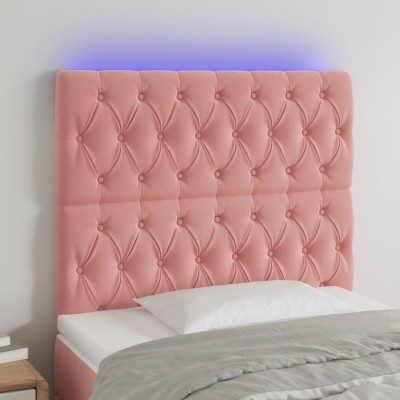 Headboard with LED, pink,...