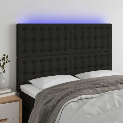 Headboard with LED, black,...