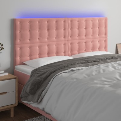 Headboard with LED, pink,...