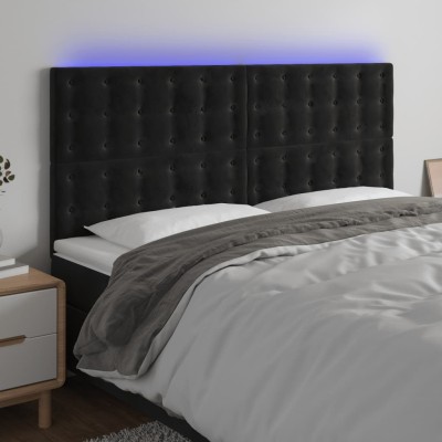 Headboard with LED, black,...