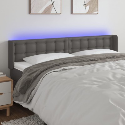 Headboard with LED, gray...