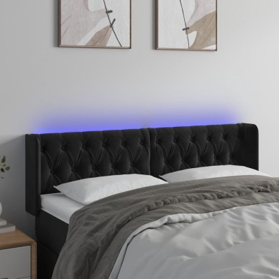 Headboard with LED, black,...