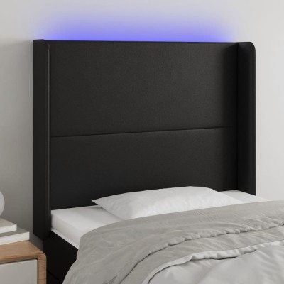 Headboard with LED, black,...