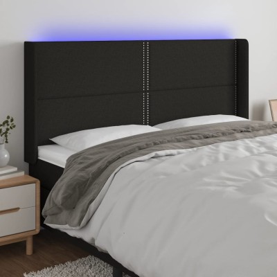 Headboard with LED, black,...
