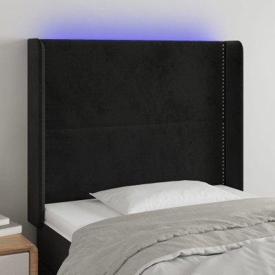 Headboard with LED, black,...