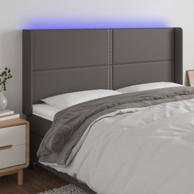 Headboard with LED, gray,...