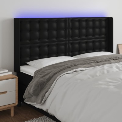 Headboard with LED, black,...