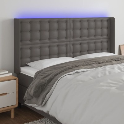 Headboard with LED, gray,...