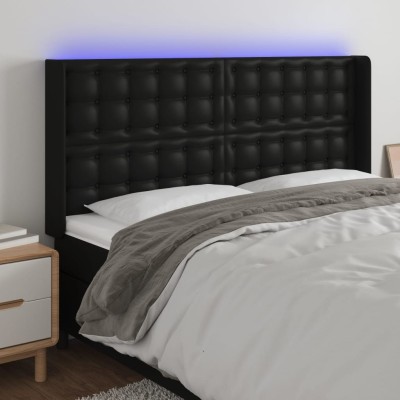 Headboard with LED, black,...