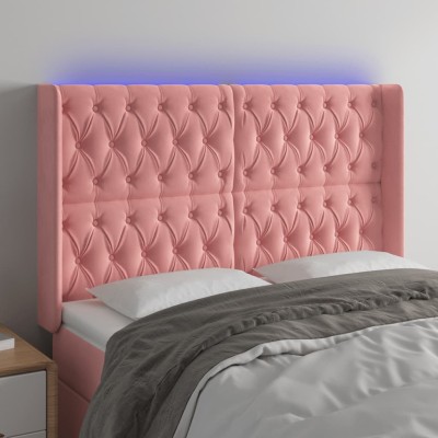 Headboard with LED, pink,...